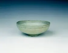 Punch'ong celadon bowl with stamped decoration, Choson dynasty, Korea, 15th century. Creator: Unknown