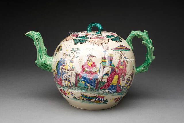 Punch Pot, Staffordshire, 1755/65. Creator: Staffordshire Potteries.