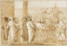 Punchinello Carried in Triumph in a Procession, between 1797 and 1800. Creator: Giovanni Domenico Tiepolo
