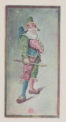 Punchinello, Three-quarters to the Right, c. 1887. Creator: Henri Charles Guérard (French, 1846-1897)