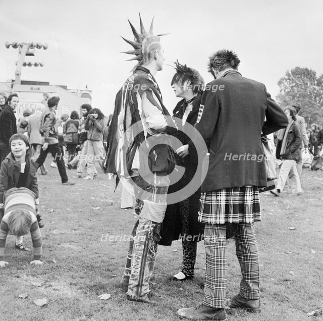 Punks at a festival, early 1980s. Creator: Henry Grant.