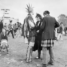 Punks at a festival, early 1980s. Creator: Henry Grant