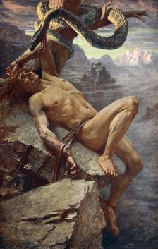 Punishment of Loke 1890. Artist: James Doyle Penrose