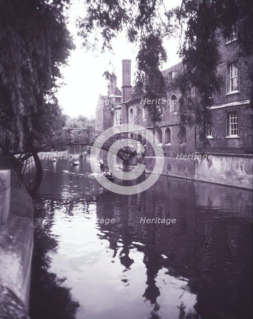 Punting on 'The Backs' at Cambridge, c1955. Creator: Arthur Charles Kirby Ware.