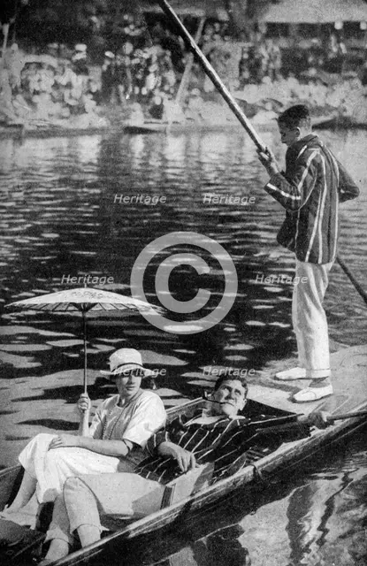 Punting on the Thames, c1922. Artist: Unknown