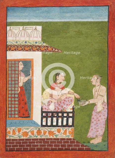 Punyaki Ragini, the Fourth Wife of Bhairava Raga, Folio from a Ragamala (Garland of Melodies), c1700 Creator: Unknown.