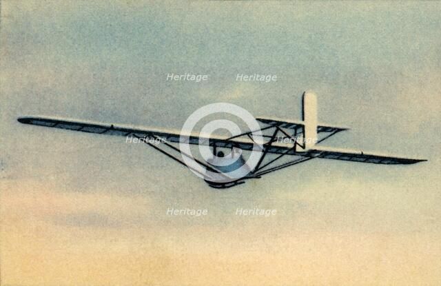 Pupil in camouflaged 'Zögling' training glider, 1932. Creator: Unknown.