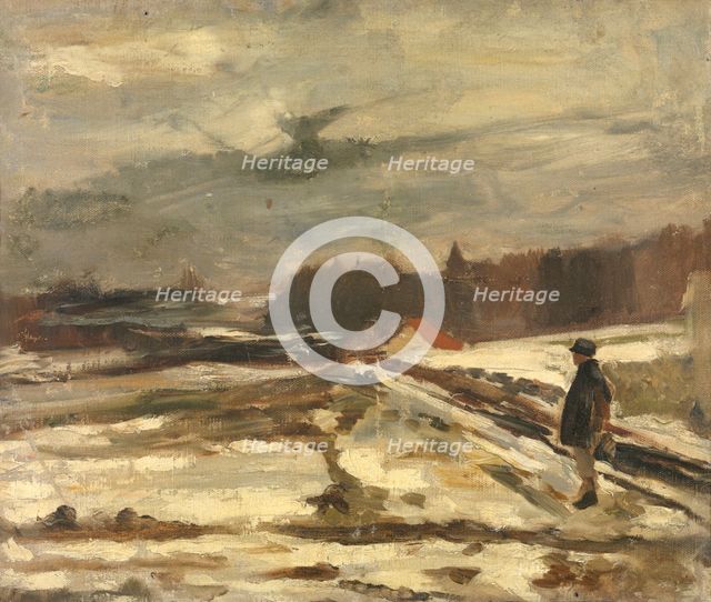 Pupil in the Snow, c1860-1900. Creator: Constantin Emile Meunier.