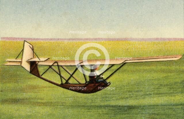 Pupil in 'Zögling' training glider at the Rhön-Rossitten Society gliding school, Germany, 1932.  Creator: Unknown.