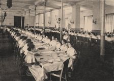 Pupils of the Smolny Institute for Noble Maidens in the canteen, 1889. Artist: Anonymous