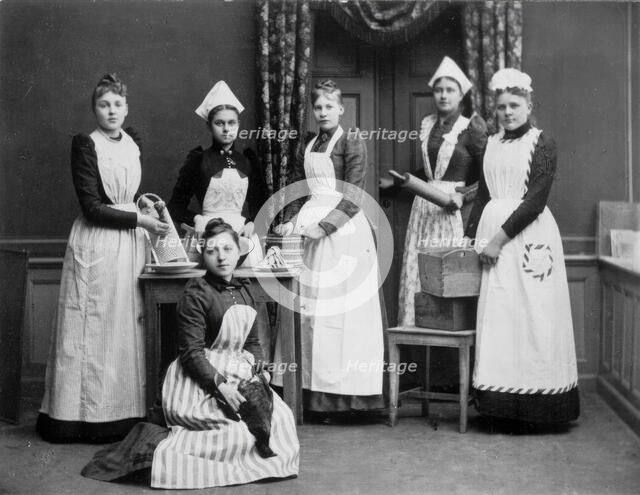 Pupils at Uppsala Housekeeping School, 1890-1899.  Creator: Henri Osti.