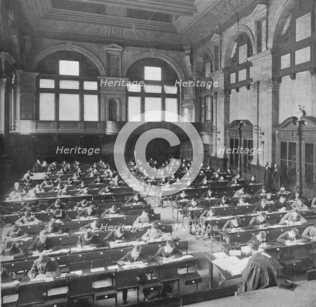 Pupils sitting an examination at the City of London School, c1903 (1903). Artist: Unknown.