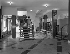 Pupils talking on a stairway, Tapton Hall Secondary Modern School, Sheffield, South Yorkshire, 1960. Creator: Michael Walters