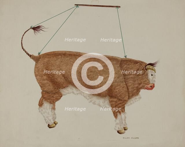 Puppet: Bull, c. 1940. Creator: Hilda Olson.