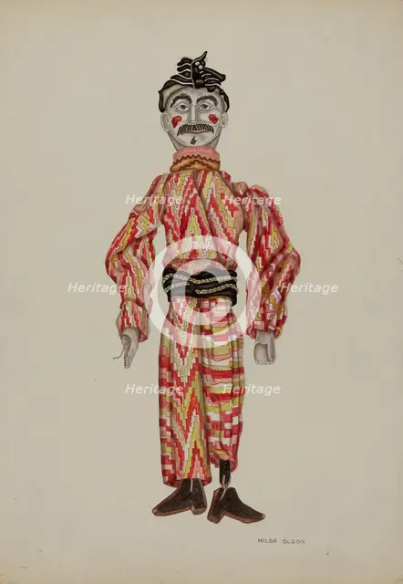 Puppet, c. 1940. Creator: Hilda Olson.