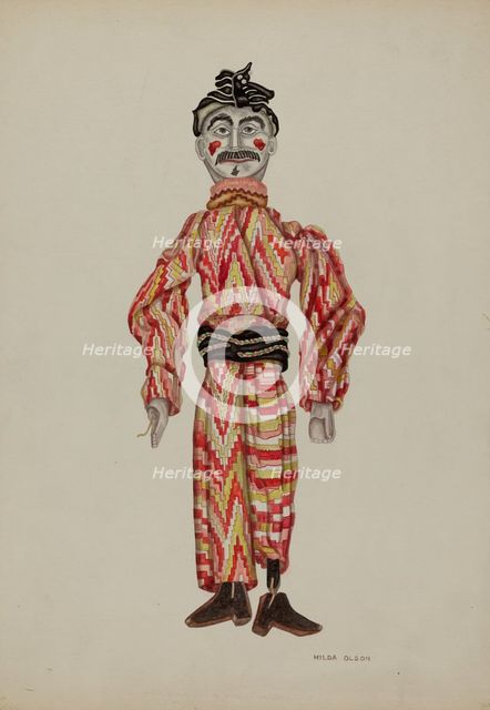 Puppet, c. 1940. Creator: Hilda Olson.