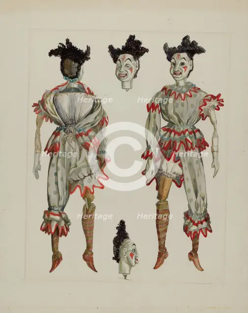 Puppet - "Clown on a Tear", c. 1937. Creator: Verna Tallman.