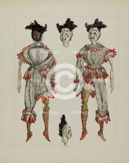 Puppet - "Clown on a Tear", c. 1937. Creator: Verna Tallman.