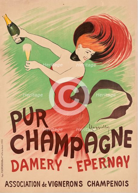 Pur Champagne - Damery - Epernay, 1902. Creator: Cappiello, Leonetto (1875-1942).
