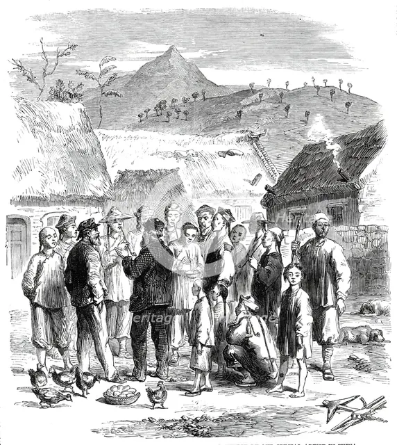Purchasing eggs and fowls of the natives - from a sketch by our special artist in China, 1860. Creator: Unknown.
