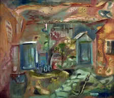 Purbeck courtyard, early afternoon, 1944. Creator: Frances Hodgkins