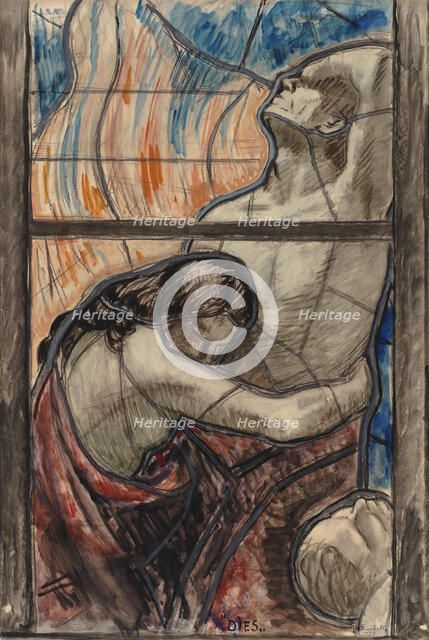 Purgatory, detail of a stained glass composition for the Turku Cathedral, 1923. Creator: Magnus Enckell.