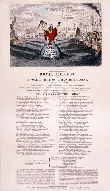 Purity of the River Thames, 1832. Artist: George Cruikshank