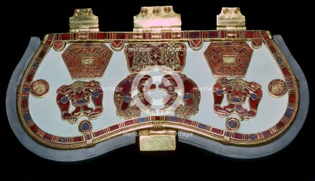 Purse lid from the ship-burial at Sutton Hoo, Suffolk, early 7th century. Artist: Unknown