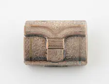 Purse-Shaped Vinaigrette, Birmingham, 1817/18. Creator: Joseph Willmore