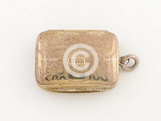 Purse-Shaped Vinaigrette, Birmingham, 1817/18. Creator: Possibly Matthew Linwood and Son.