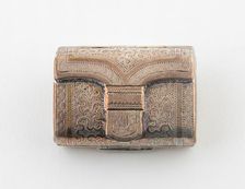 Purse-Shaped Vinaigrette, Birmingham, 1817/18. Creator: Joseph Willmore