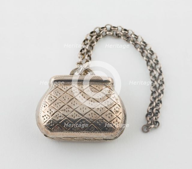 Purse-Shaped Vinaigrette, Birmingham, 1818/19. Creator: Joseph Willmore.