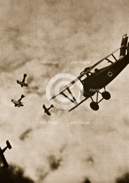 Pursuit. Aerial warfare, World War I, c1916-c1918.  Creator: Unknown.