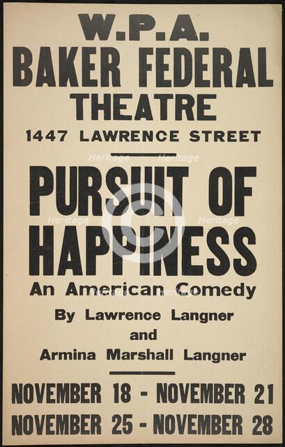 Pursuit of Happiness, Denver, 1937. Creator: Unknown.