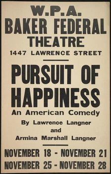 Pursuit of Happiness, Denver, 1937. Creator: Unknown
