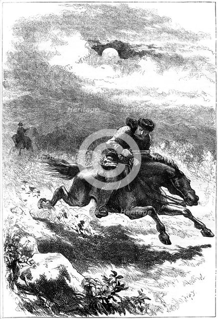 Pursuit of Paul Revere, the scout, 1775 (c1880). Artist: Unknown