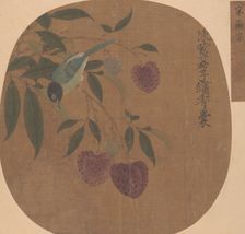 Purple Lichees and Bird. Creator: Unknown