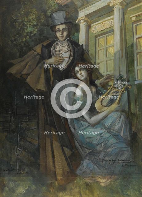 Pushkin and the Muse. Artist: Korovin, Konstantin Alexeyevich (1861-1939)