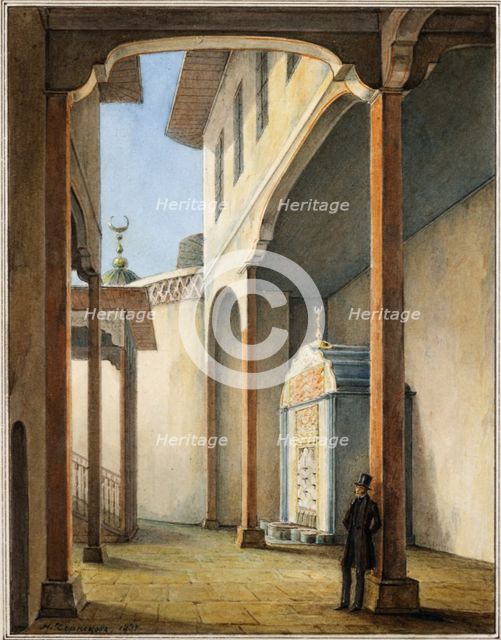 Pushkin in the Bakhchisaray Khan's Palace, 1837. Artist: Chernetsov, Nikanor Grigoryevich (1805-1879)