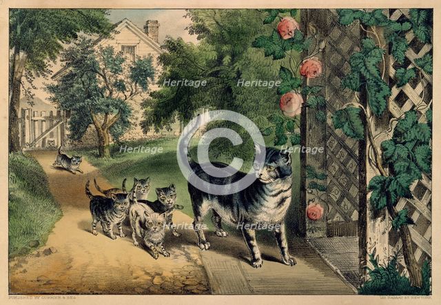 Pussy's Return, 1874-78., 1874-78. Creators: Nathaniel Currier, James Merritt Ives, Currier and Ives.