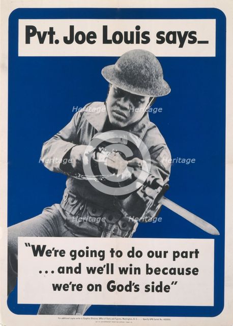 Pvt. Joe Louis says --"We're going to do our part..."..., c1942. Creator: United States Government Printing.