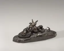 Python Crushing a Crocodile, model 1841, cast by 1873. Creator: Antoine-Louis Barye