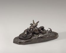 Python Crushing a Crocodile, model 1841, cast by 1873. Creator: Antoine-Louis Barye
