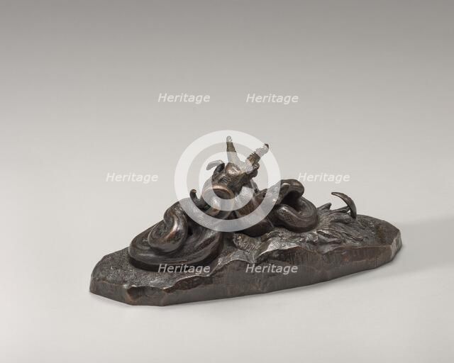 Python Crushing a Crocodile, model 1841, cast by 1873. Creator: Antoine-Louis Barye.