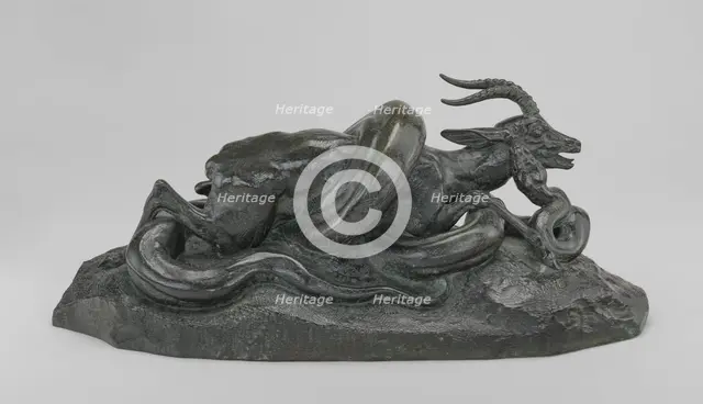 Python Crushing a Gazelle, model c. 1841, cast by 1873. Creator: Antoine-Louis Barye.