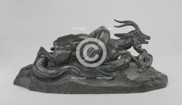 Python Crushing a Gazelle, model c. 1841, cast by 1873. Creator: Antoine-Louis Barye.