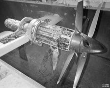 Python engine installed in altitude wind tunnel, Cleveland, Ohio, USA, August 25, 1949. Creator: Unknown
