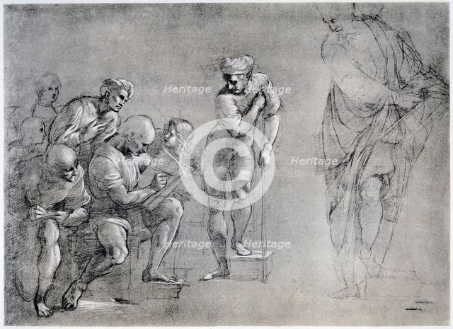 Pythagoras (580-500 BC), drawing for the 'School of Athens', 16th century.Artist: Raphael