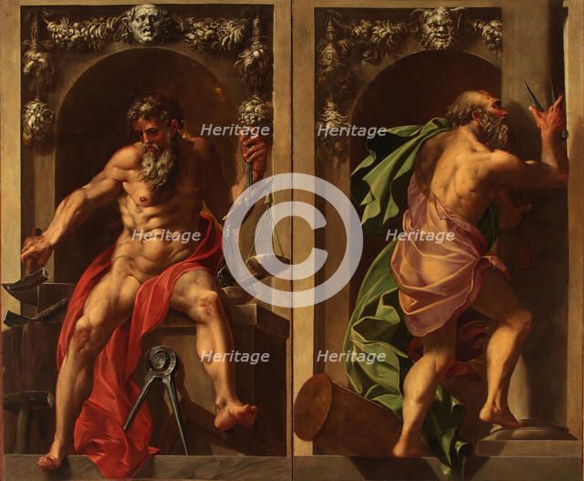 Pythagoras and Euclid, 1545. Creator: Mazzola Bedoli, Girolamo (c. 1500-1569).