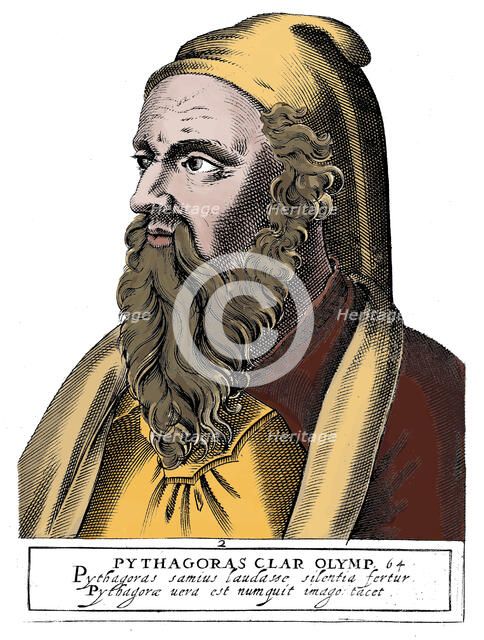 Pythagoras (c560 - 480 BC), Greek philosopher and scientist. Artist: Unknown